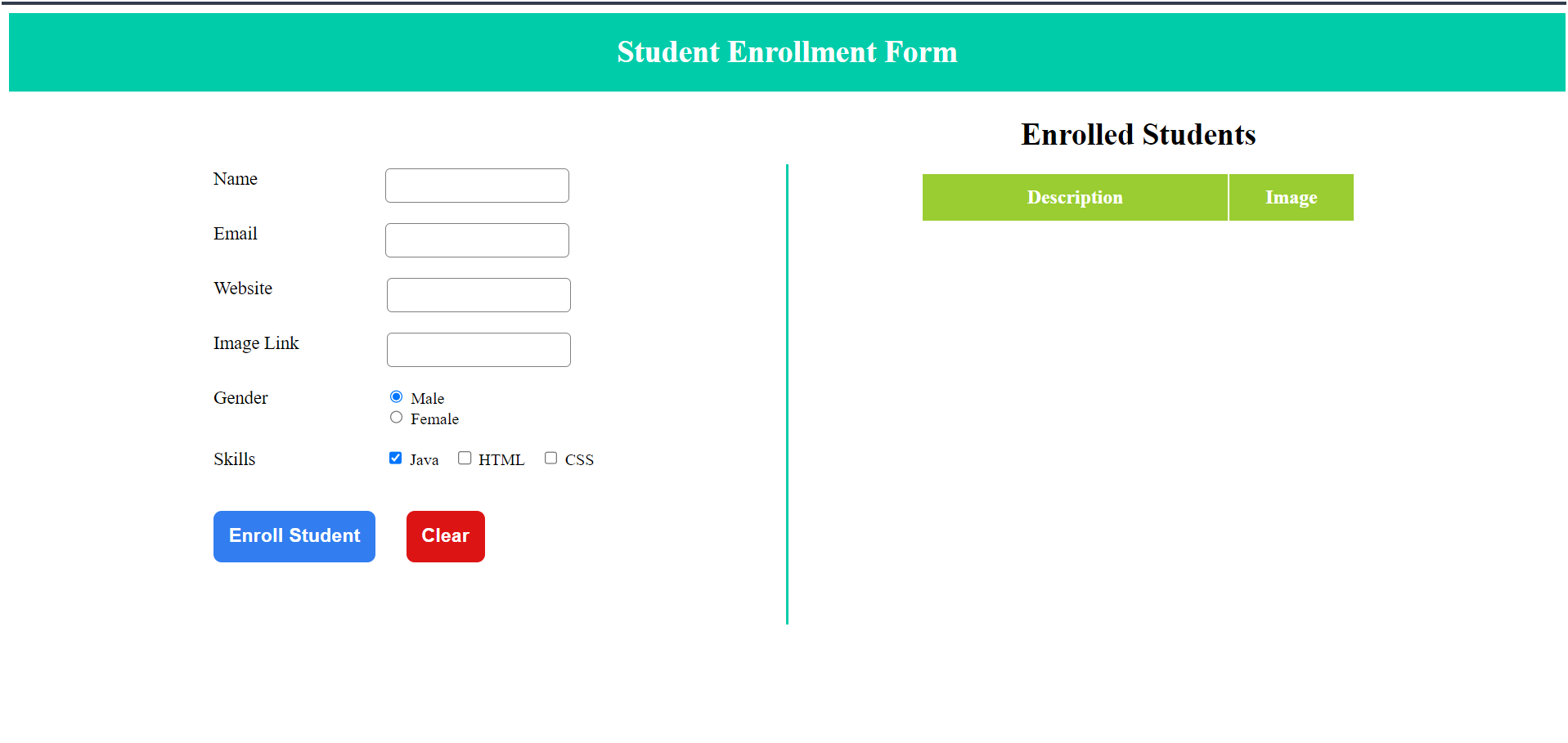 Weather website landing page